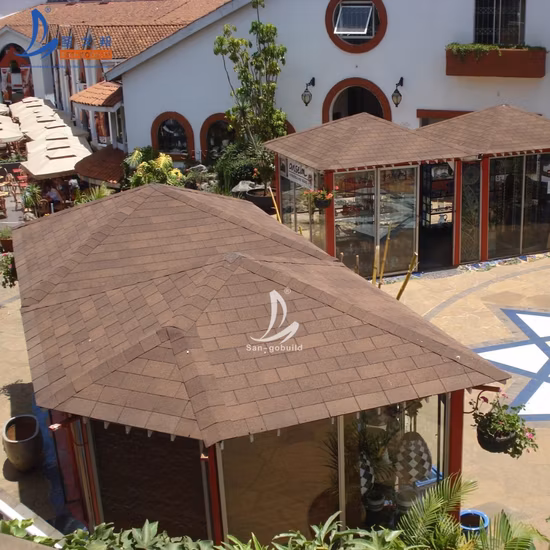 Bardeaux de toit d'asphalte rouge de prix bon marché d'usine de la Chine colorée par glaçure fabriqués en Chine